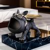 Resin Dog Statue Bulldog Statue Storage Tray Animal Decoration Resin Craft Art Sculpture Statue Dog Sculpture Home Decoration