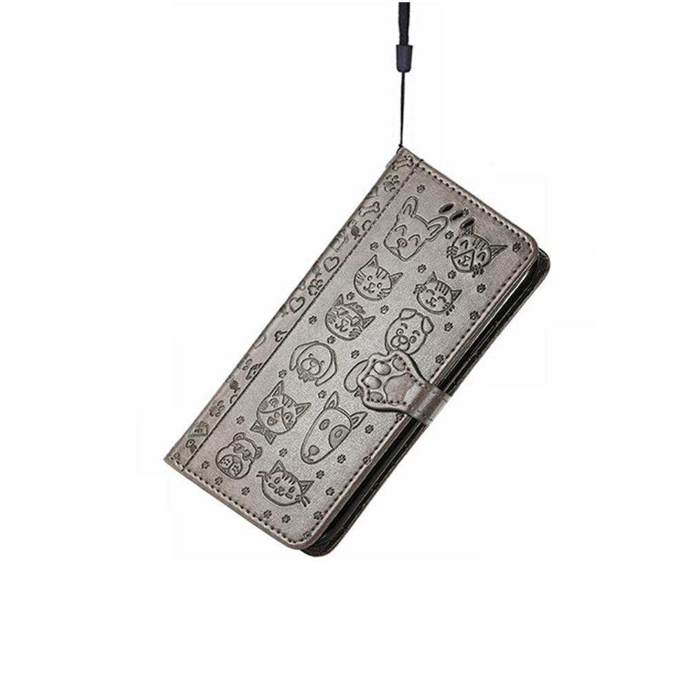 For iPhone 17 Pro Max Case Flip Wallet Leather Phone Cover with Cute Cat Dog Pattern