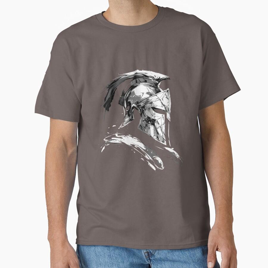 Spartan warrior helmet ancient greece this is sparta T Shirt for men Large size Adult tops S-6XL
