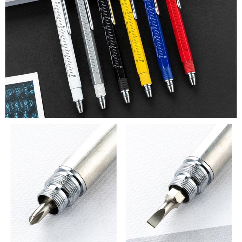 7 In 1 Stylus Pen Engineer Tool Pen Features Precise Measurement Scale And Double Ended Screwdriver For Various Uses
