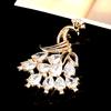 Korean Version of Peacock Brooch Badge High-end Femininity Zircon Animal Brooch Design Pin Suit Accessories