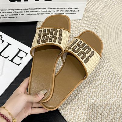 Letnie Kapcie Damskie Plażowe Codzienne Odporne Wodoodporne Kapcie Wakacyjne Retro Plecione Kapcie Plażowe Mujer De Zapatillas