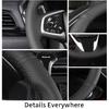Hand Sewn Microfiber Leather Steering Wheel Cover On Wrap,Fit for Honda Civic 10th 2016-2021 / CR-V 2017-2021 / Clarity 2016-2018 / Breeze 2020-2021