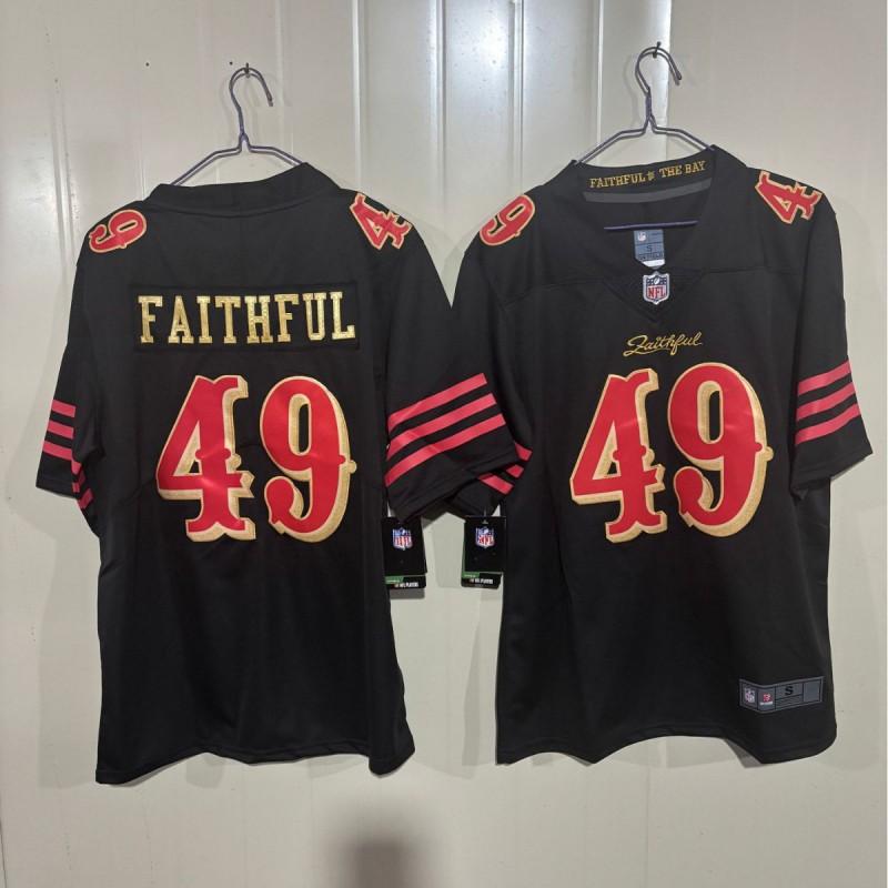 Camiseta de Manga Corta para Hombre de la NFL San Francisco 49ers Bordada Ropa del Equipo Ropa para Aficionados Equipación Deportiva