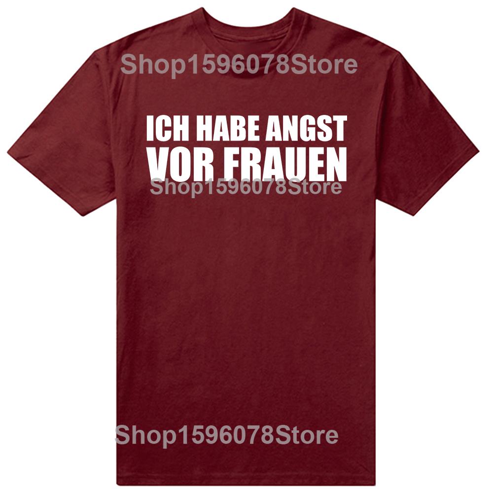 Im Afraid of Women T Shirt German Text Funny Y2k Geek Nerd Tee Tops 100 Cotton Soft Unisex Oneck Tshirts EU Size