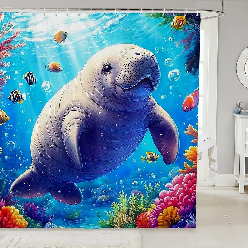 Dog Waterproof Shower Curtains,Cartoon Animal Bath Curtain For Kids Boys Girls Children,Dog Bone Cute Pet Shower Curtain Spotted