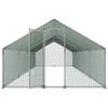 Metal Chicken Coop, 9.8x26.2x6.5 Ft Large Walk-in Chicken Runs with Cover, Spire Roof Hen House Enclosure with Security Lock, Outdoor Duck Rabbit Cage