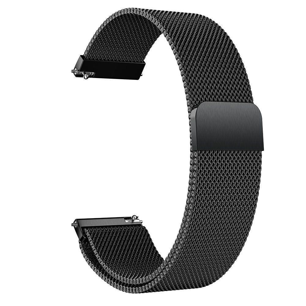 1422mm Magnetic Stainless Steel Milanese Strap, 20mm, Compatible with Xiaomi, Samsung, Huawei Devices, Flat Head Design, 18UK.