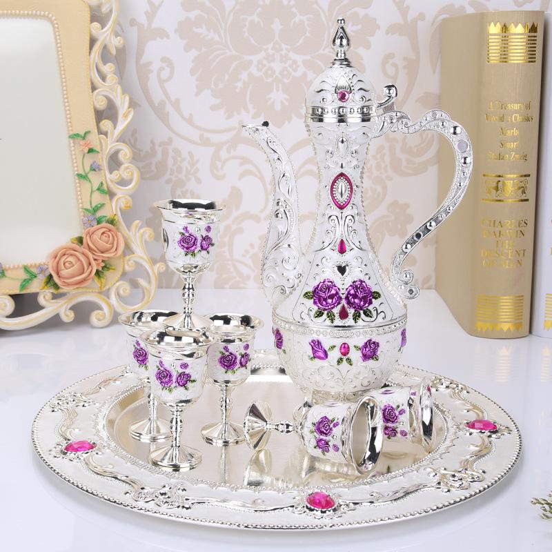 Weinkanne Farbe Zinn Baijiu High-End Kreatives Heimdekorationsstück Geschenk für Männer Weinset Teegeschirr, Weinglas