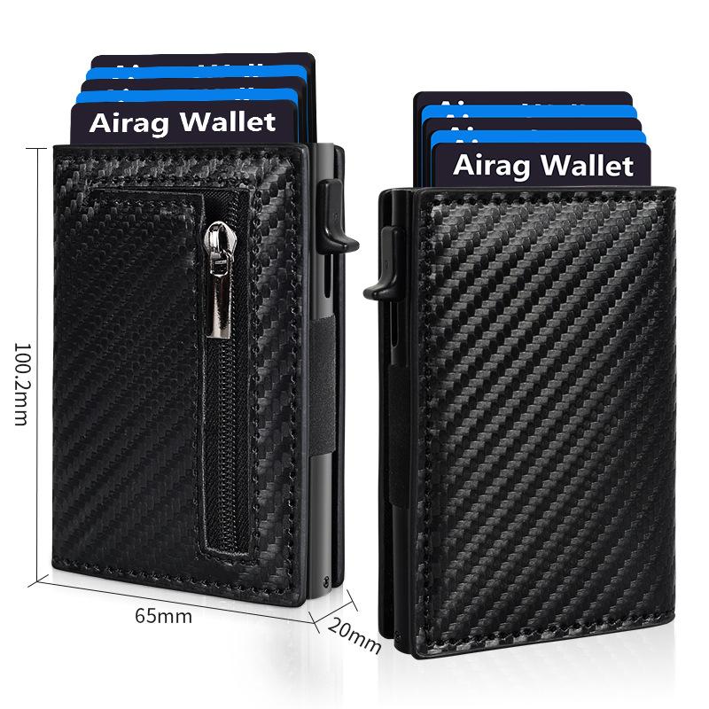 Multi-card ID card holder Bank card holder Women s bag Anti-degaussing wallet Men s magnetic card bag углеродного волокна черного