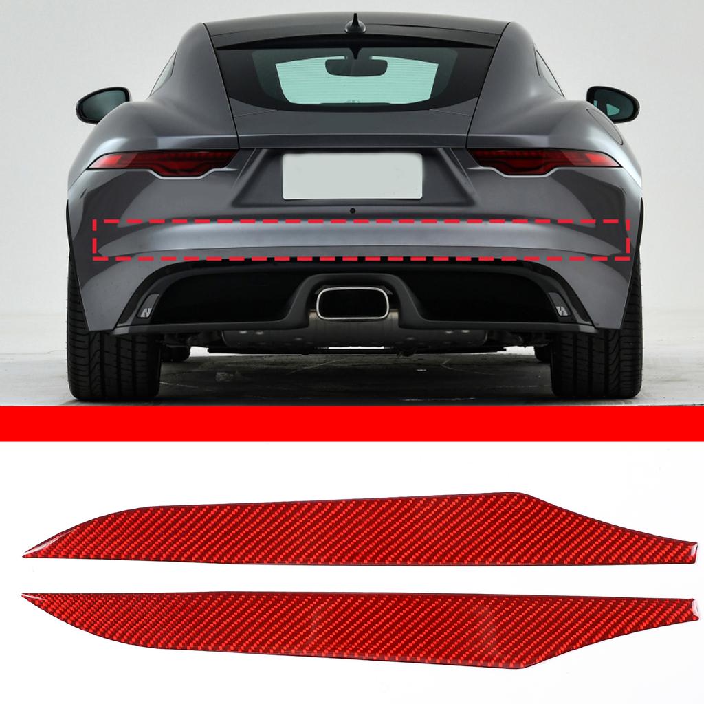 Red Soft Carbon Fiber Rear Tailgate Side Sticker For Jaguar F-TYPE 2013-
