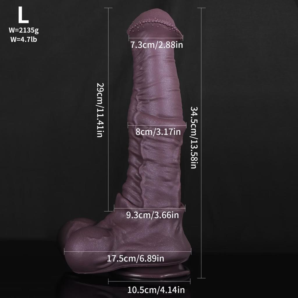 Chocolate Color Realistic Silicone Dildo, Large Hands-Free Design, Strong Suction Cup, Ultra Soft Liquid Silicone, Premium Collection