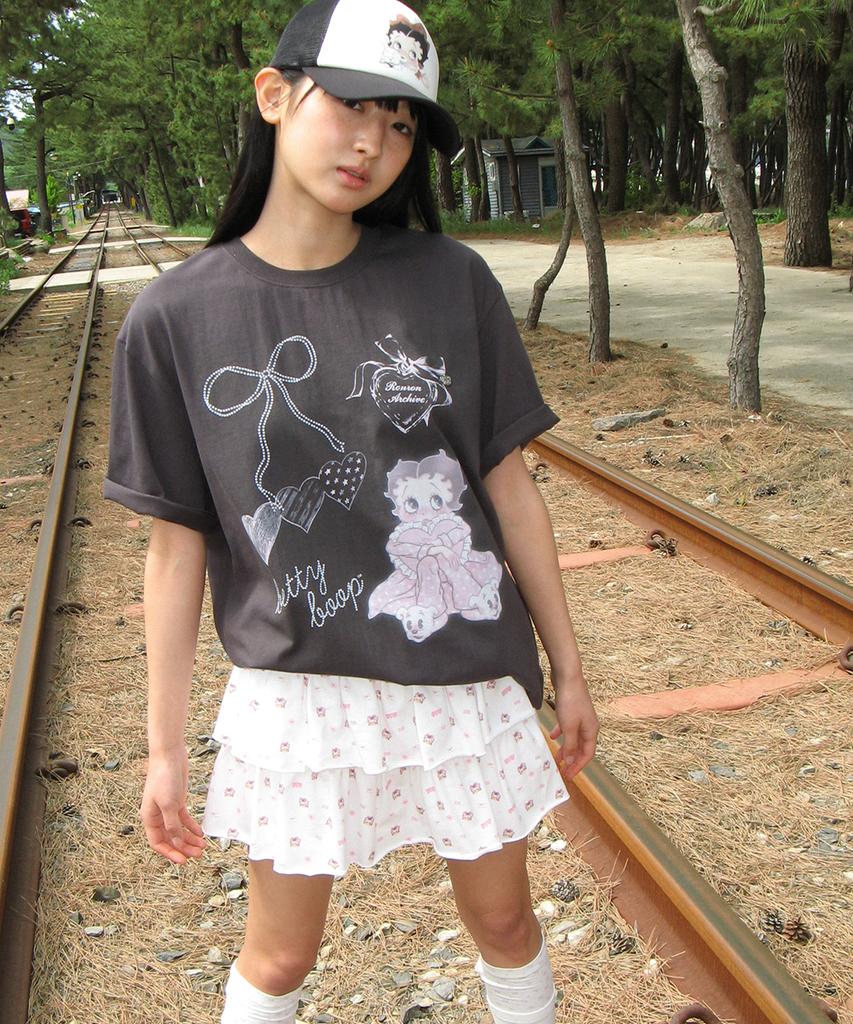 RONRON Betty Boop Pattern Pantskirt White