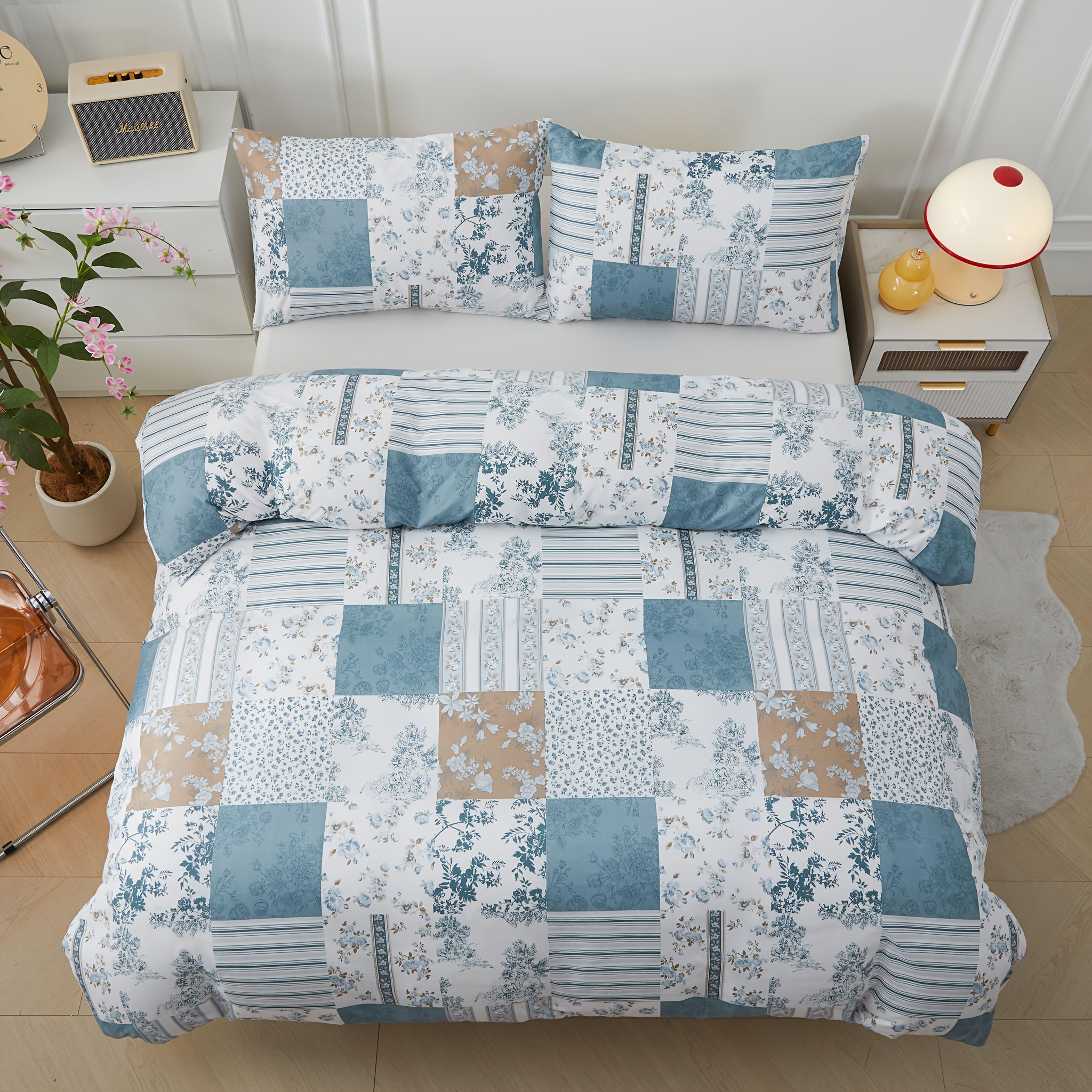 

Синий Цветочный Комплект Постельного Белья 3D Принт Комплект Пододеяльников Мягкий Односпальный Полуторный Размер Домашний Декор Комплект Пододеяльников Милый Подарок на День Рождения для Девочек Eu Single 135x200cm