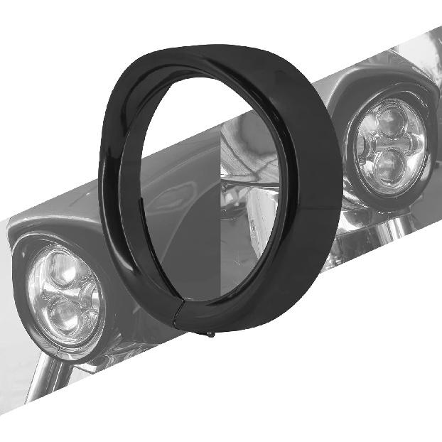 

Motorcycle 7 Inch Headlight Trim Ring Visor Style Fit for Harley Touring Road King Street Glide Electra Glide Tri Glide 2014-Up (Black) чорний