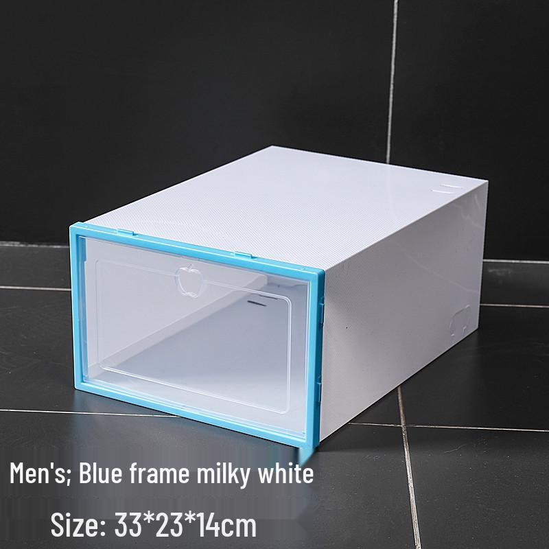 Transparent Foldable Plastic Shoe Storage Box for Men's Shoes – Colorful Home Organization Solution