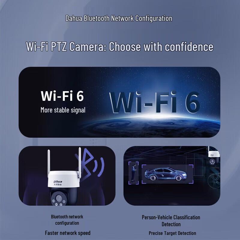 

Dahua 5MP Wireless Outdoor PTZ Security Camera CN plug (adapter included)