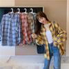 Camicie a quadri larghe semplici vintage primaverili da donna, moda a maniche lunghe, taglie forti, casual, camicette da donna, monopetto, slim, da ufficio, da donna, 26107