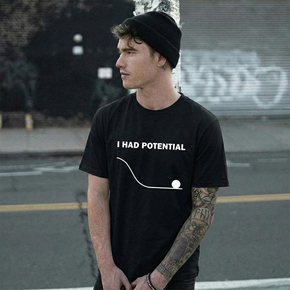 Dr Grace's I Had Potential T-shirt Project Hail Mary O-neck Short Sleeve Men's And Women's Funny Science Simple Top Fan Gifts