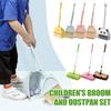 Kids Broom and Dustpan Set Cleaning Brush Cartoon Animal Shape Toddler Broom Dustpan Set Children Cleaning Toy Accessories