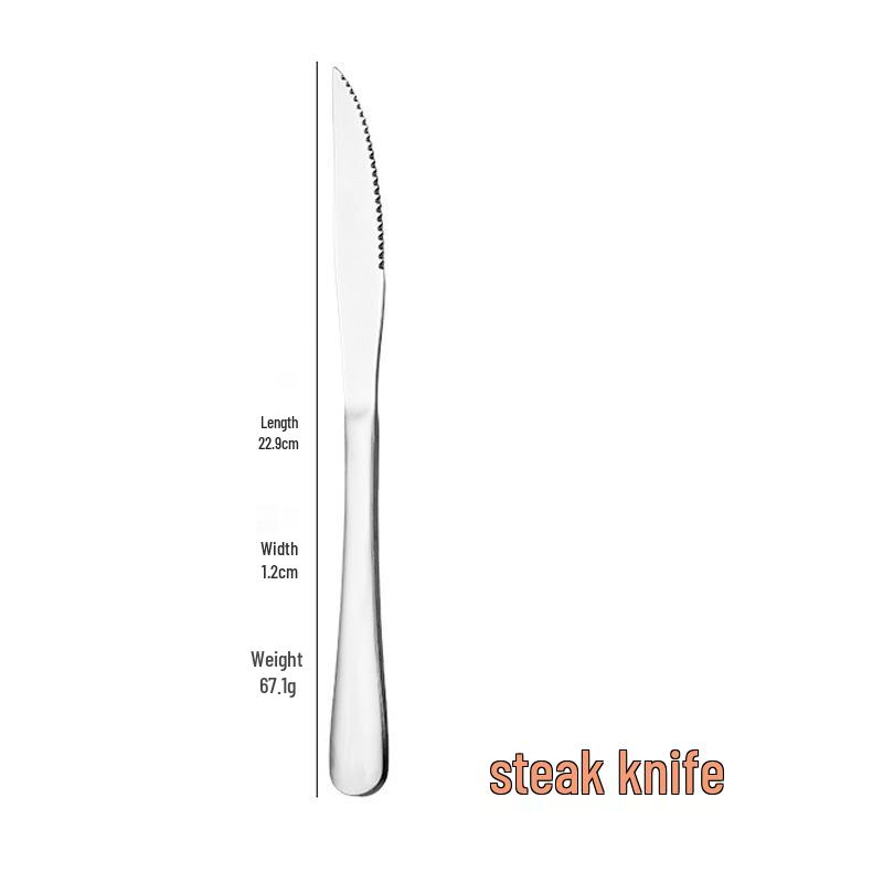 In-Stock Western Steak Knife & Fork Set - Professional Stainless Steel, Light Luxury, Disassemblable.
