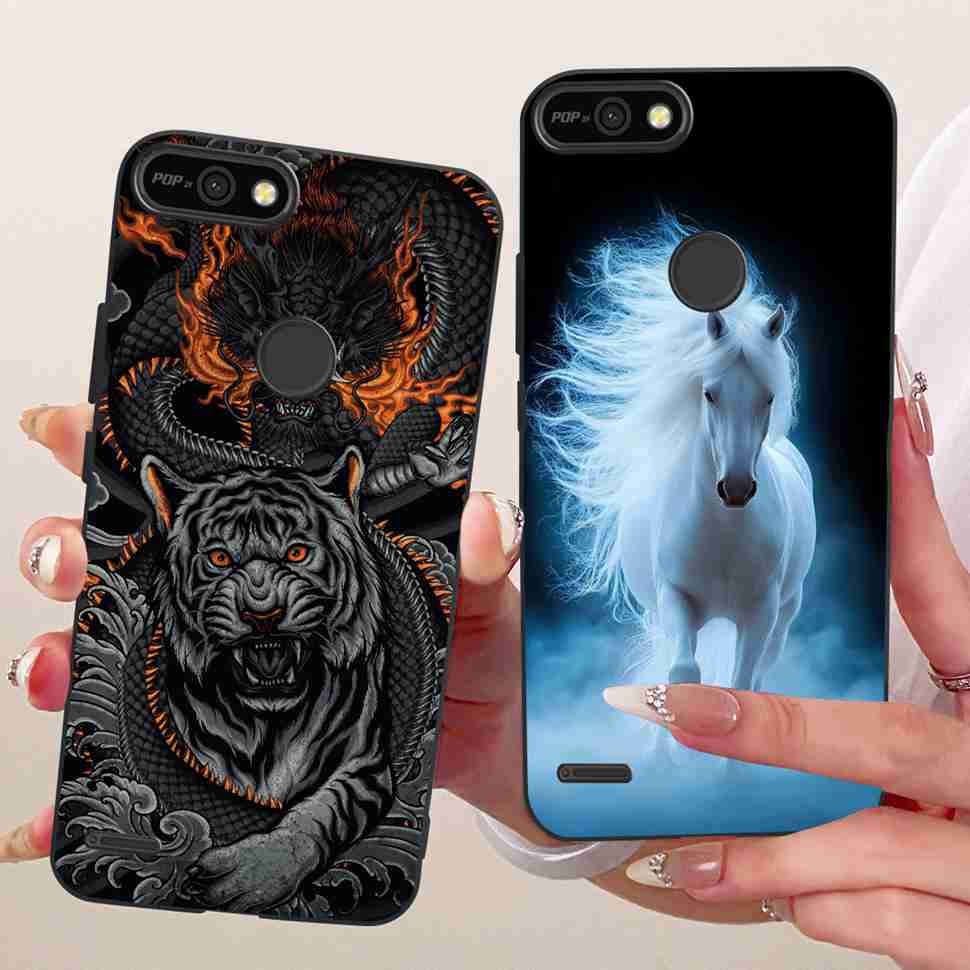 For Tecno Pop 2 F B1c Case Cartoon Lion Butterfly Silicone TPU Black Cover For Tecno Pop 2F POP 2F 5.45" Phone Cases Coque