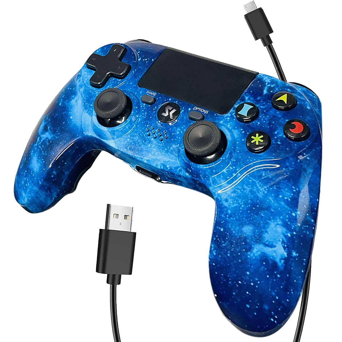 

[2021 Latest Version] Wireless PS4 Controller with Dual Vibration Gamepad for PlayStation 4/PS4 Pro/PC with Touchpad.