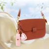 Mini Packet Portable Lipstick Bag PU Leather Versatile Bag Pendant Lipstick Makeup Bag Storage Bag Travel Heart Mirror Keychain