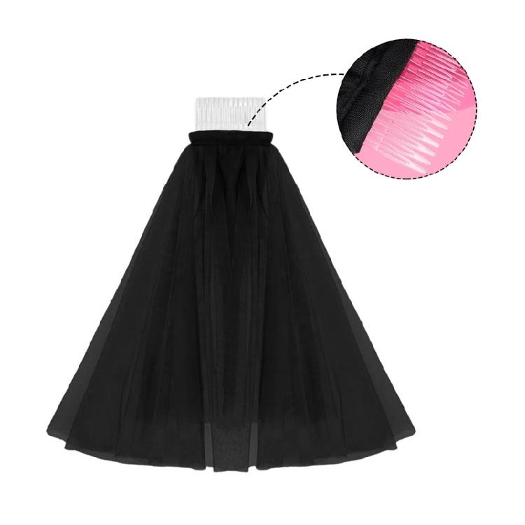 Velo Nero per Festival di Halloween Costume da Ruolo Accessorio Velo di Tulle Velo da Sposa Cosplay per Festa a Tema Copricapo