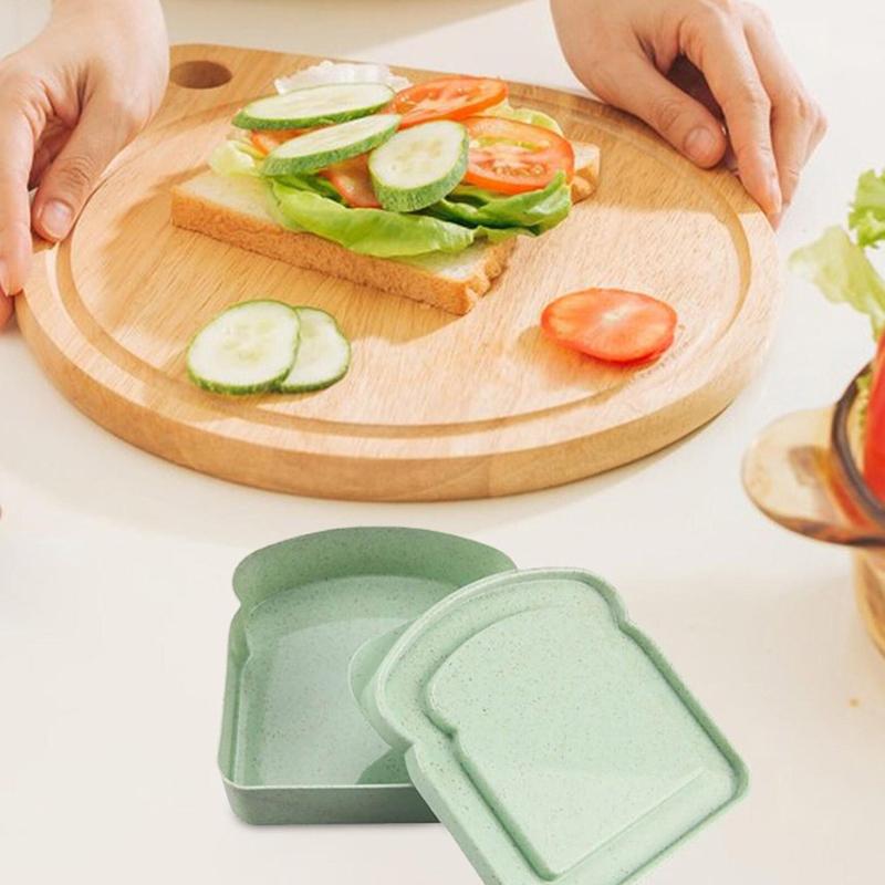 Sandwich Storage Box Silicone Lunch Box Food Storage Case Reusable Microwave Lunch Box Food Storage Container School Breakfast