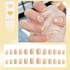 24Pcs Purple Bunny Design Full Coverage Press On Nails Artificial Removable Fake Nail Art Acrylic False Nails Finished