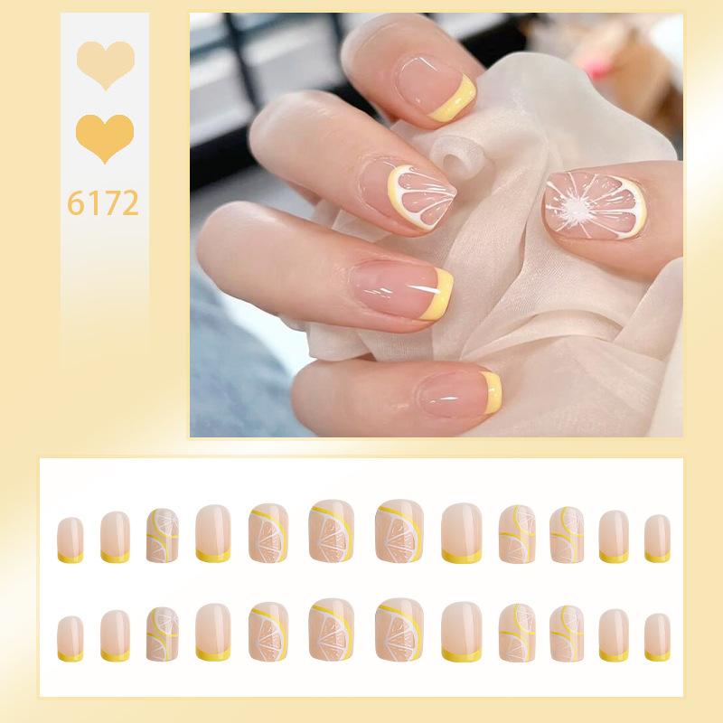 24Pcs Purple Bunny Design Full Coverage Press On Nails Artificial Removable Fake Nail Art Acrylic False Nails Finished