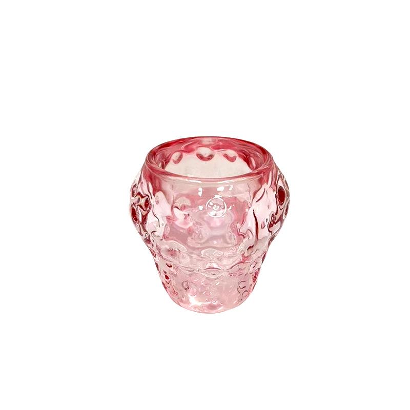 Nordic Minimalist Strawberry Glass Candlestick: Romantic Candle Holder for Dining, Aromatherapy, Wedding Photography Props.