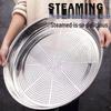 Thickened Stainless Steel Round Steaming & Serving Plate with Draining Basket