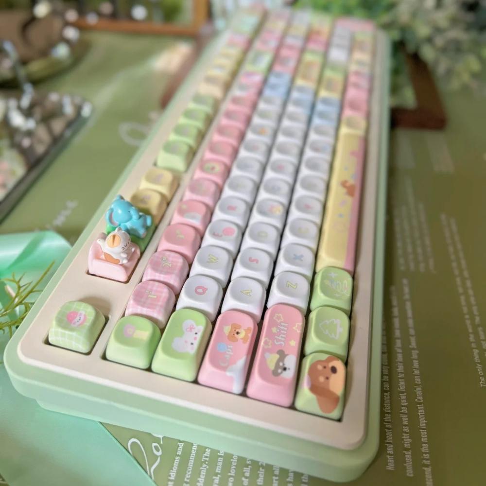 MAIMOOO Puppy Party Keycap Five-Sided Thermal Sublimation Customized Moa Pbt Material Cute  For Diy Keyboard Keycap