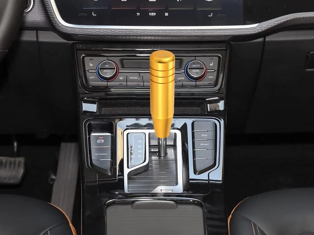 Lunsom 130mm Shift Knob Aluminum Shift Lever Metal Gear Shift Knob Extension for Auto and Manual Car (Gold)
