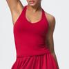 V-Neck Yoga Tank Top with Thin Straps and Stylish Open Back
