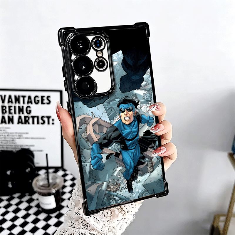 I-Invincible Anime Plating Phone Case For Samsung Galaxy S24 S25 FE S26 Edge S23 Ultra S22 S21 Plus S20 Anti-Fall Airabag Cover