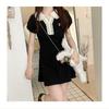Summer Soft Girl Japanese Lace Polo Dress: Cute, Versatile A-line with Waist-Cinching Design for Women and Students