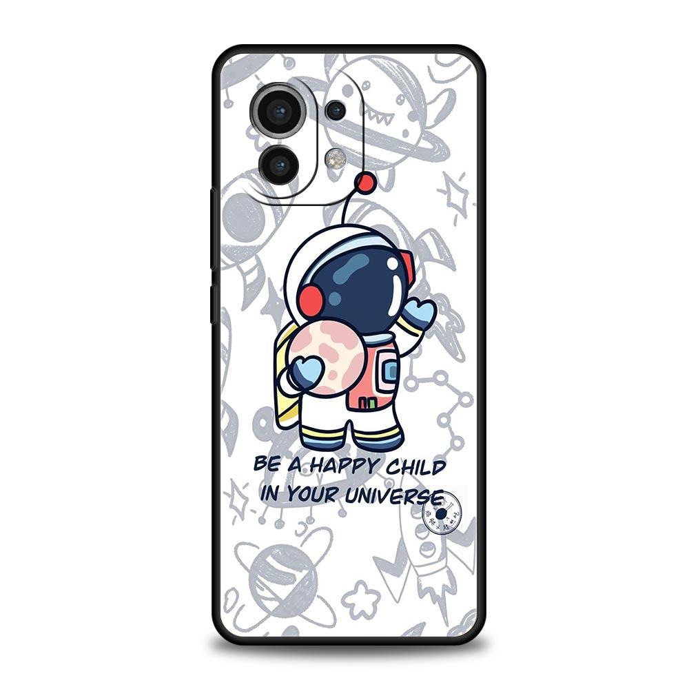 Cartoon Cute Cosmonaut Phone Case Cover for Xiaomi Mi 17 15 14 13 12 11 Ultra 15T 14T 13T 12T 11T Pro Lite 5G Soft TPU Shell Bag