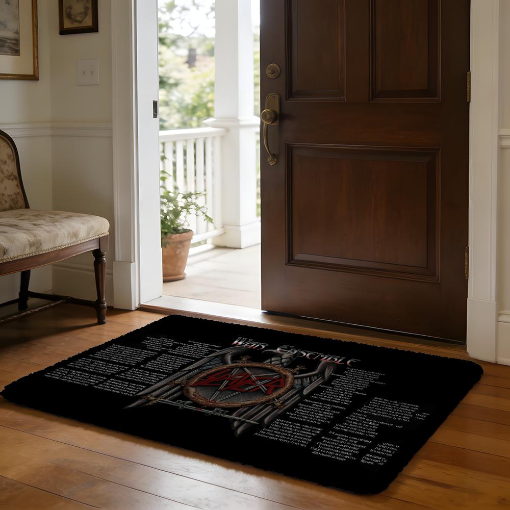 Rock Band SSlayer Floor Mat Soft Flannel Absorbent Mat Non-Slip Rug Home Bedroom Bathroom