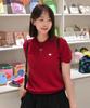 KNITTED (W) Basic Essential Washable Round Short Sleeve Knit Red