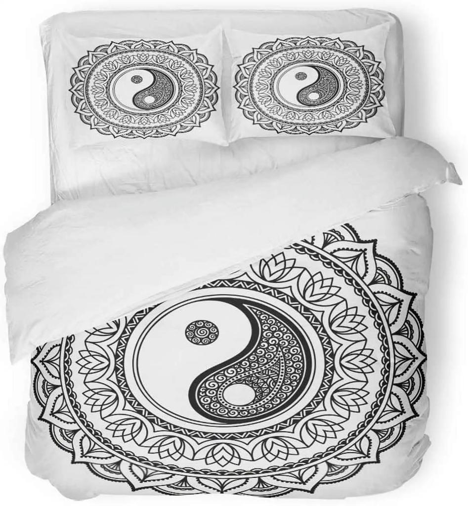 Yin Yang Tai Chi Soft Duvet Cover Set,Beding Set for Children Kids Plus Adult People, Home Decor, Quen Sized Dimensions Warm Soft Comfortable Plus