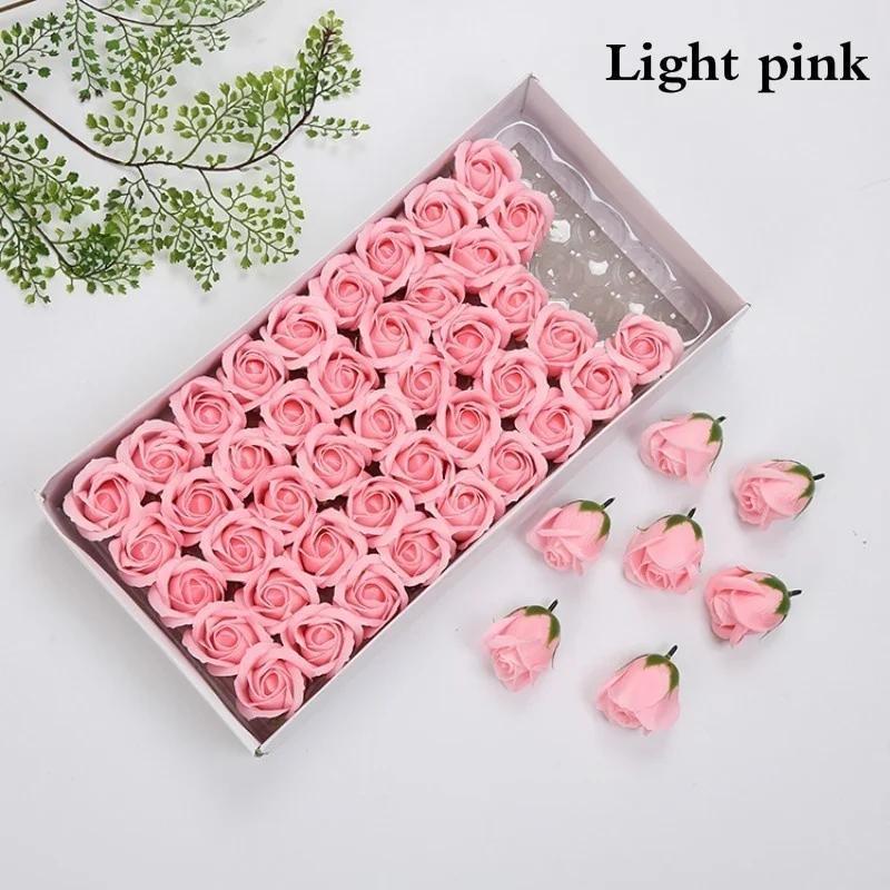 50pcs/box Soap Rose Heads Romantic Wedding Valentine's Day Gift Wedding Banquet Home Decoration Holding Flowers Party Decoration
