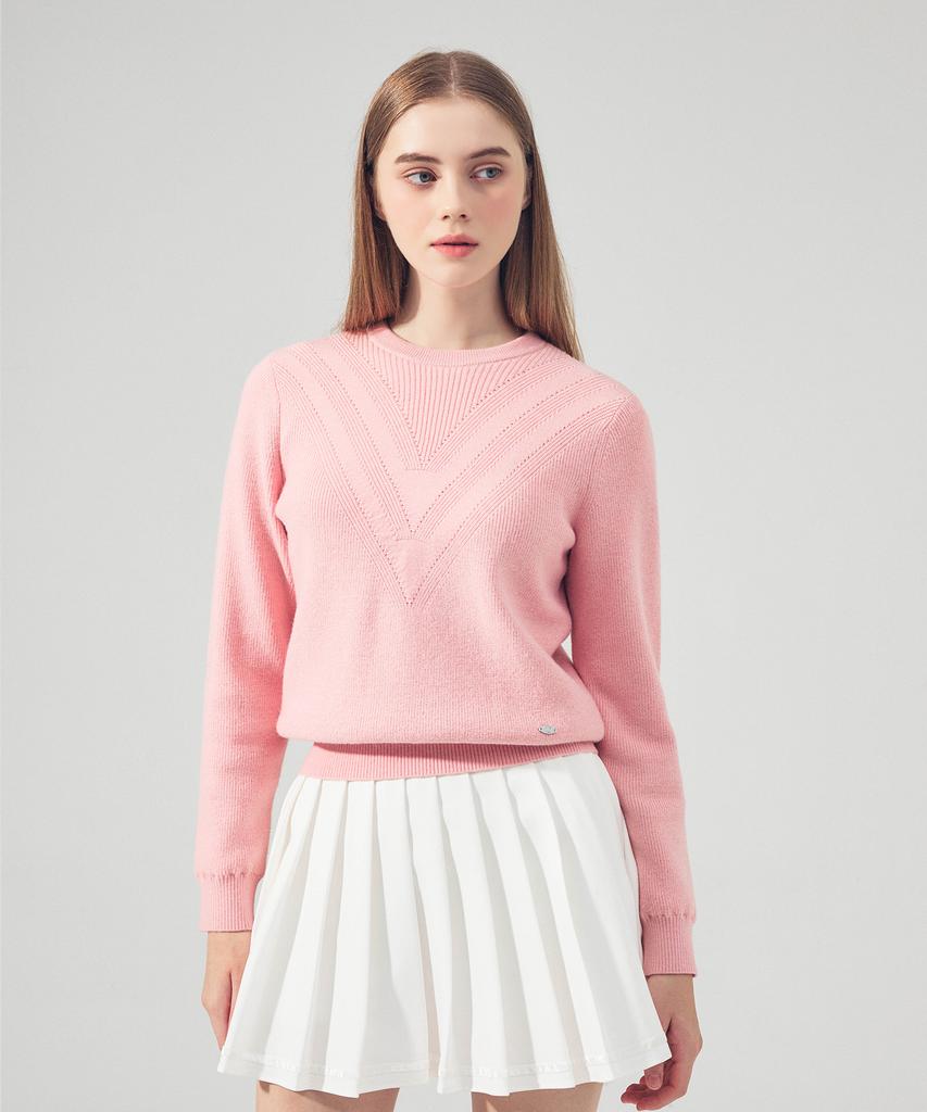 LORDLOAR Muffler Pullover Windproof Knit Pink