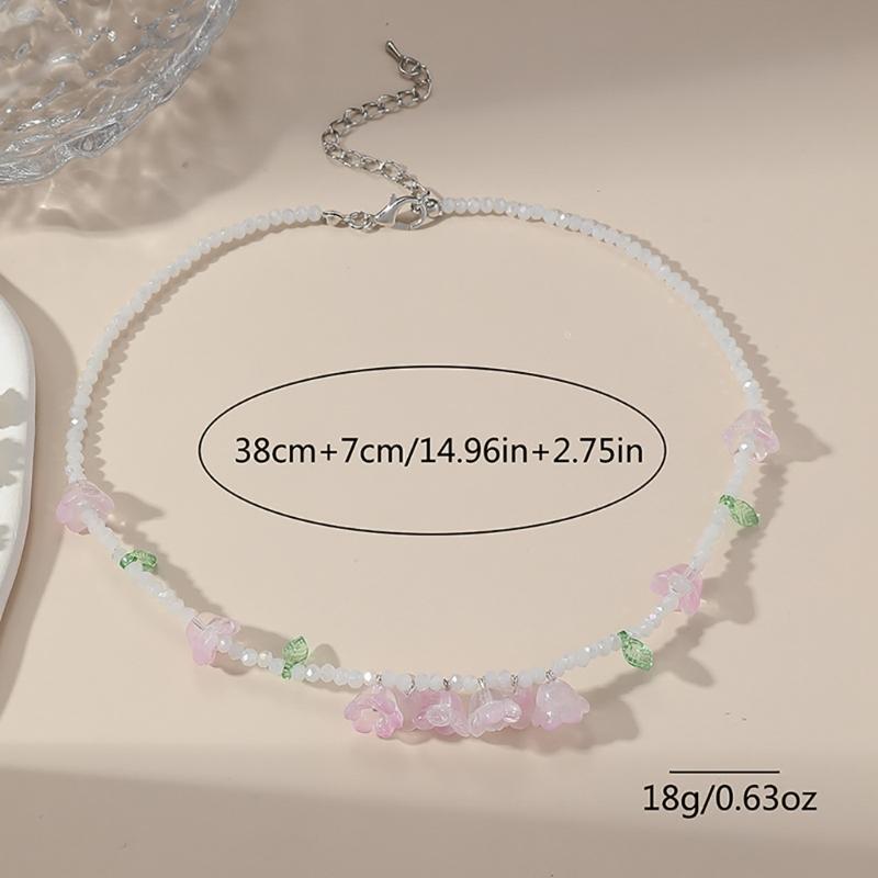 Trendy Resin Necklace Purple/Yellow Floral Leaf  Pendant Neckchains for Wedding Bridal Jewelry Unique Shape Ornaments
