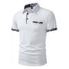 Summer Men's Solid Pocket Splicing Polo Shirts Short Sleeve Breathable Casual Contrast Color Lapel Collar Streetwear Basic Tops
