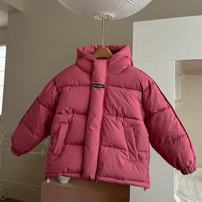 

2025 Зимняя детская толстая куртка с хлопковой подкладкой для мальчиков и девочек – Уютное пальто-булочка для детей среднего и старшего возраста 160cm for 145-155cm height