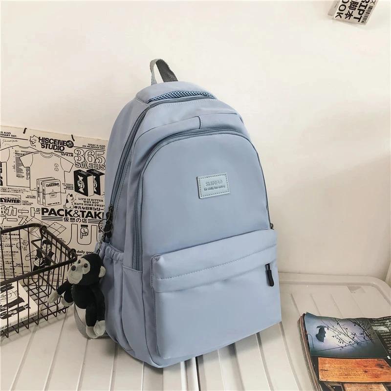 Einfarbiger Rucksack Damen Mehrere Taschen College-Schultasche Lässige Laptop-Rucksäcke Herren Schultasche für Teenager Schultaschen für Mädchen