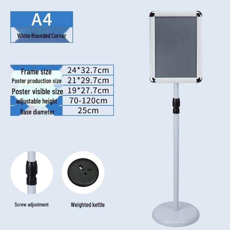 Stainless Steel Display Stand & Sign Holder A4